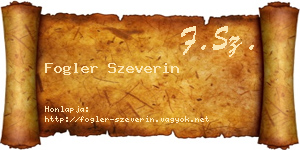 Fogler Szeverin névjegykártya
